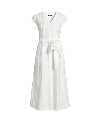 Lands' End Women's Linen Midi Dress