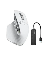 Logitech Mx Master 3S Mouse (Pale Grey) and Knox Gear 4-Port Usb 3.0 Hub