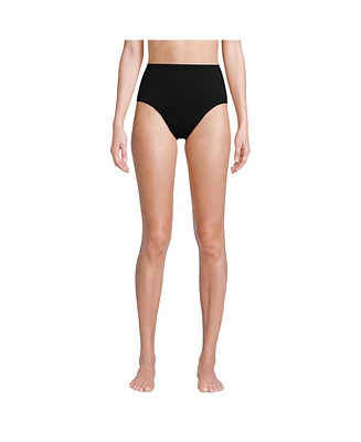 Lands' End Women's Chlorine Resistant Smoothing Control High Waisted Bikini Bottoms