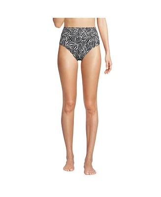 Lands' End Women's Chlorine Resistant Pinchless High Waisted Bikini Bottoms