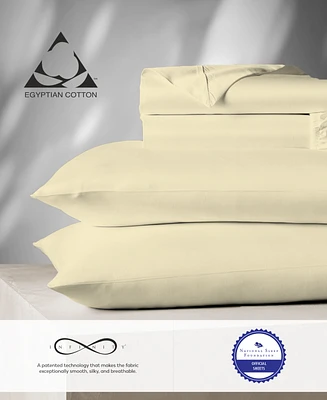 Purity Home Aireolux 1000 Thread Count Egyptian Cotton Sateen 4-Pc. Sheet Set