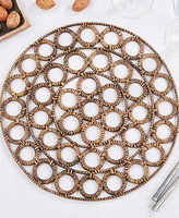 Saro Lifestyle Rustic Rattan Loop Placemat Set of 4,15"x15"