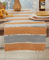 Saro Lifestyle Boho Chic Fringe-Edged Table Runner, 16"x72"