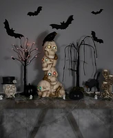 Northlight 27.5" Led Lighted Skull Tower with Raven Halloween Decoration