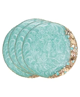 Saro Lifestyle Resin Enchanted Seashell Placemat Set of 4,14"x14"