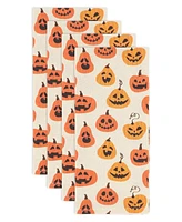 Saro Lifestyle Spice of Fall Pumpkin Kitchen Towel Set of 4,18"x28"