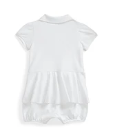 Ralph Lauren Stretch Mesh Peplum Polo Shortall