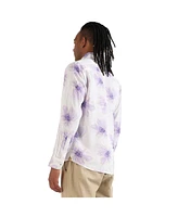 Campus Sutra Men's EcoLiva White & Lavender Faded Floral Strokes Shirt