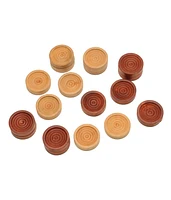 We Games Old School Brown and Natural Wooden Checkers Set -11.75 in.