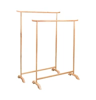 vidaXL Clothes Racks 2 pcs Solid Oak Wood