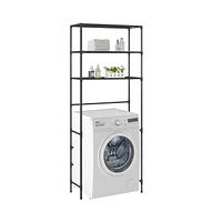 vidaXL 3-Tier Storage Rack over Laundry Machine Black 27.2"x11"x66.5"