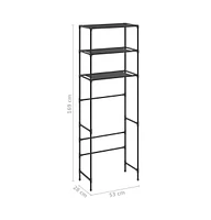 vidaXL 3-Tier Storage Rack over Toilet Black 20.9"x11"x66.5"