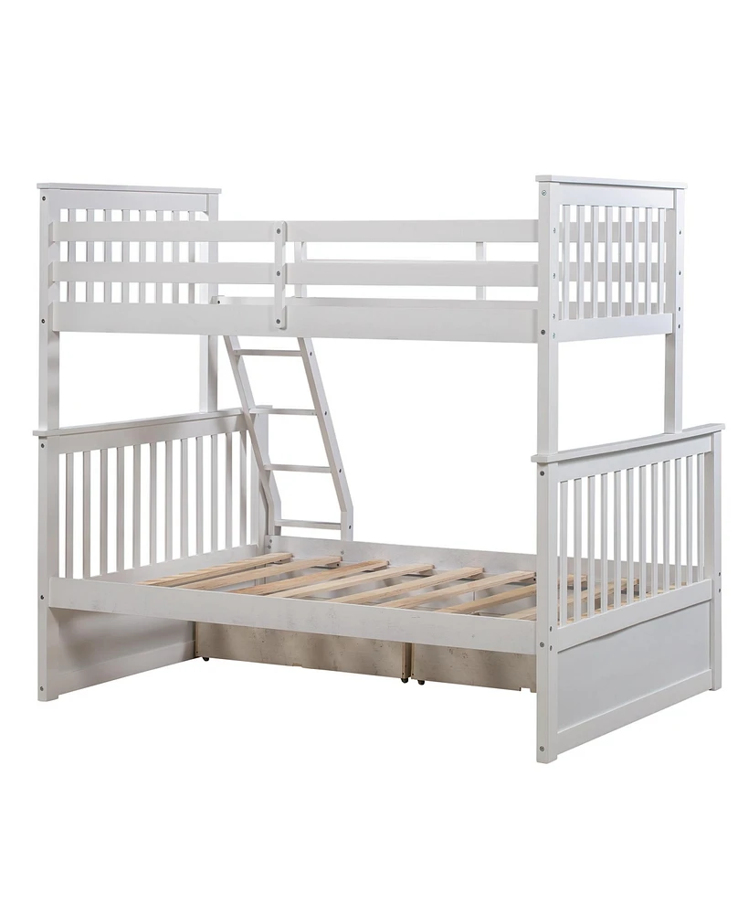 Simplie Fun Twin Over Full Stairway Bunk Bed