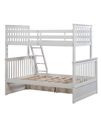 Simplie Fun Twin Over Full Stairway Bunk Bed