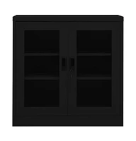 vidaXL Office Cabinet Black 35.4"x15.7"x35.4" Steel