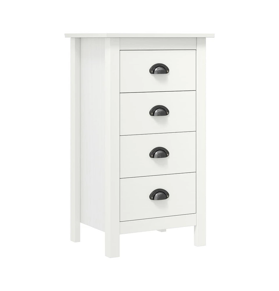 vidaXL Sideboard Hill White 18.1"x13.8"x31.5" Solid Pine Wood