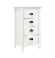 vidaXL Sideboard Hill White 18.1"x13.8"x31.5" Solid Pine Wood