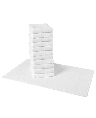 Arkwright Home Arkwright Admiral Bath Mat (12 Pack), 20x30 in., White, Cotton/Poly Blend