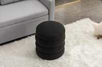 Soft Boucle Round Ottoman Footrest Stool