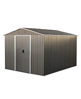 Streamdale Furniture 8x10FT Outdoor Metal Storage Shed Grey