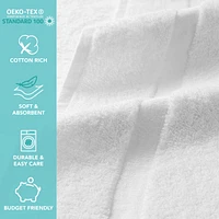 Arkwright Home Admiral Hand Towels (12 Pack), 16x27 in., Cotton Poly Blend, White