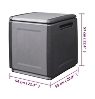 vidaXL Patio Storage Box 21.3"x20.9"x22.4" 34.3 gal Dark Gray and Black