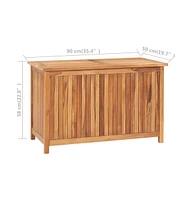 vidaXL Patio Storage Box 35.4"x19.7"x22.8" Solid Wood Teak