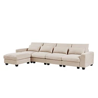 Streamdale Furniture Feather Filled L-Shape Convertible Sectional Sofa