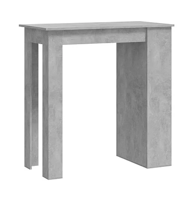 vidaXL Bar Table with Storage Rack Concrete Gray 40.2"x19.7"x40.7"