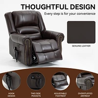 Heavy Duty Leather Recliner with Heat & Massage