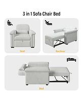 Streamdale Furniture 3-in-1 Sleeper Chair Sofa Bed with Adjustable Backrest