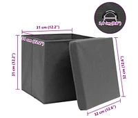 vidaXL Storage Boxes with Lids 4 pcs 12.6"x12.6"x12.6" Fabric