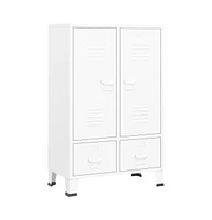 vidaXL Industrial Wardrobe White 26.4"x13.8"x42.1" Steel