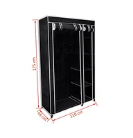 vidaXL Folding Wardrobe Black 43" x 18" x 69"