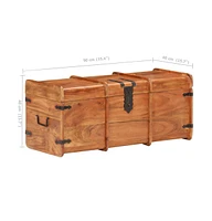 vidaXL Storage Chest 35.4"x15.7"x15.7" Solid Acacia Wood