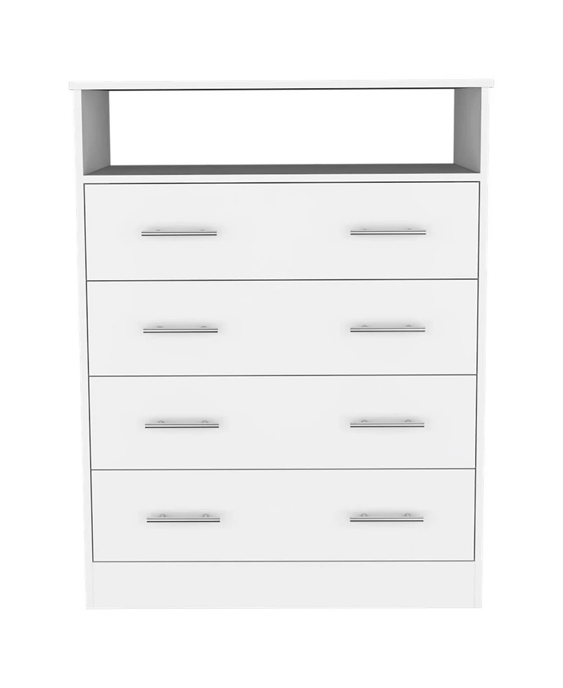 Simplie Fun Dover 4-Drawer Rectangle Dresser White