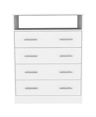 Simplie Fun Dover 4-Drawer Rectangle Dresser White