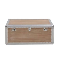 vidaXL Storage Box Solid Fir Wood 35.8"x20.5"x15.7" Brown