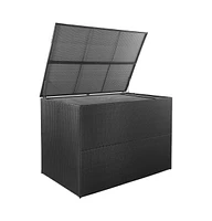 vidaXL Patio Storage Box 59"x39.4"x39.4" Poly Rattan