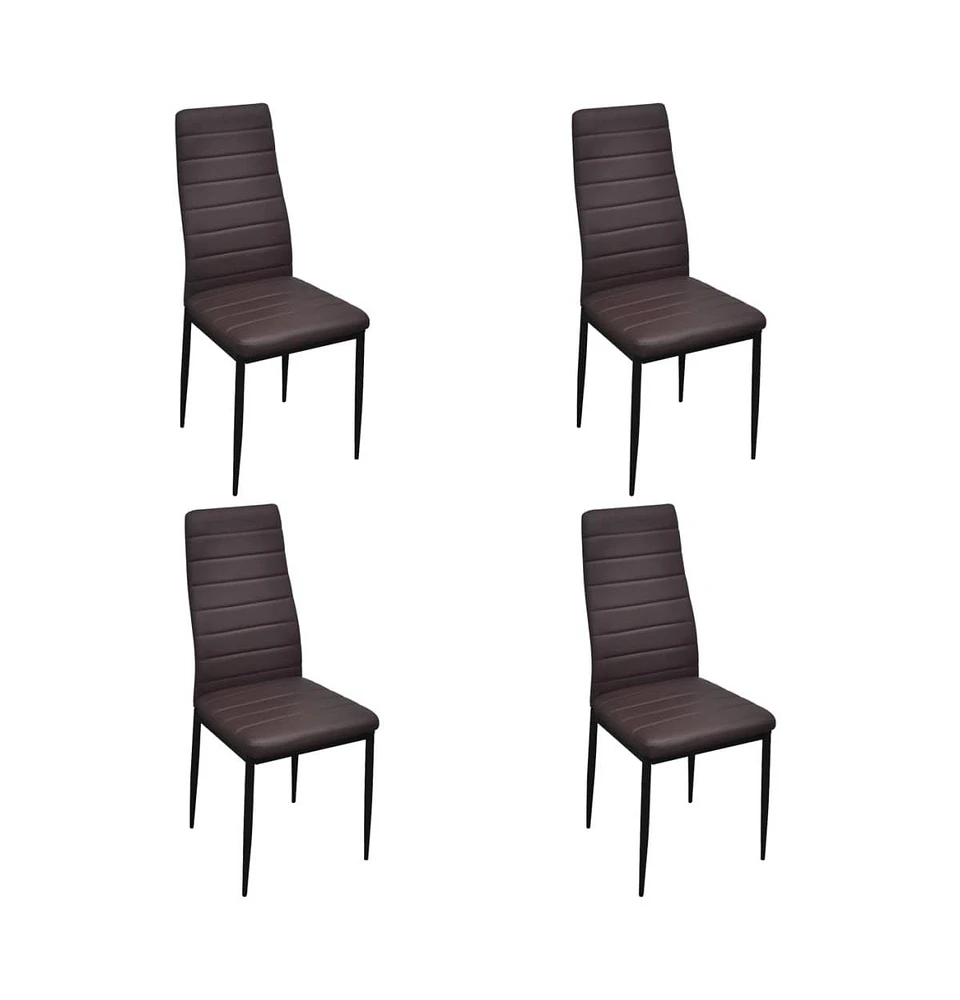 Dining Chairs 4 pcs Brown Faux Leather