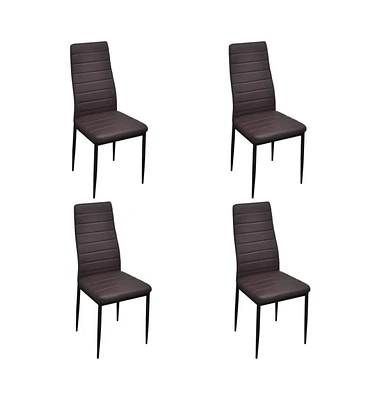 Dining Chairs 4 pcs Brown Faux Leather
