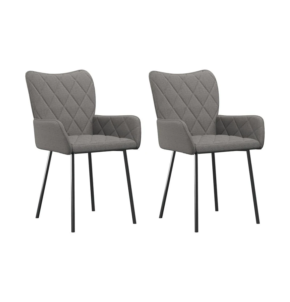 vidaXL Dining Chairs 2 pcs Light Gray Fabric