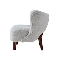 Simplie Fun Zusud Accent Chair in White Teddy Sherpa