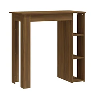 vidaXL Bar Table with Shelf Brown Oak 40.2"x19.7"x40.7" Engineered Wood