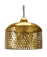 Storied Home Metal Ceiling Light with Brushed Finish Gold