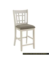 Simplie Fun Antique White Wood Counter Height Chair Set 2 Piece