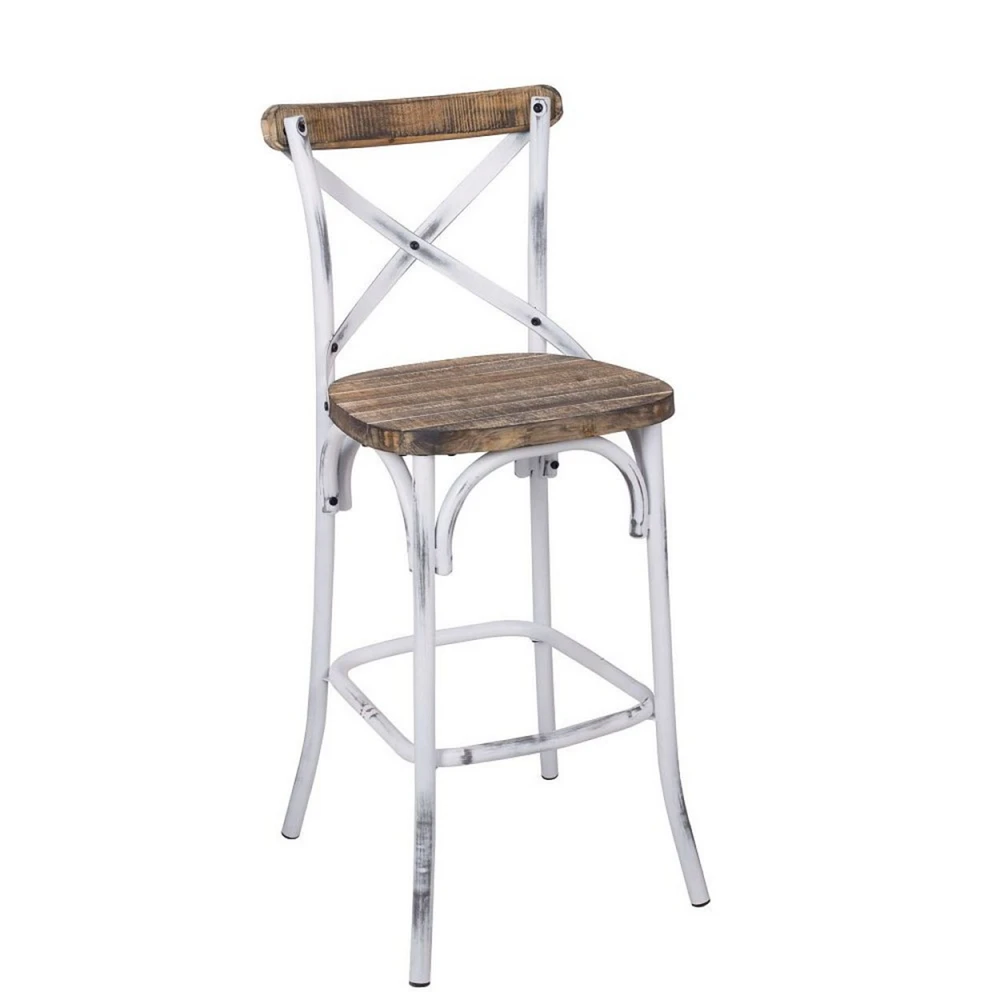 Simplie Fun Zaire Bar Chair (1 Piece) In Antique White & Antique Oak