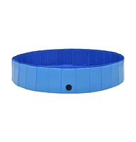 vidaXL Foldable Dog Swimming Pool 63"x11.8" Pvc