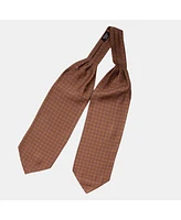 Elizabetta Men's Pagani - Silk Ascot Cravat Tie for Men - Cognac