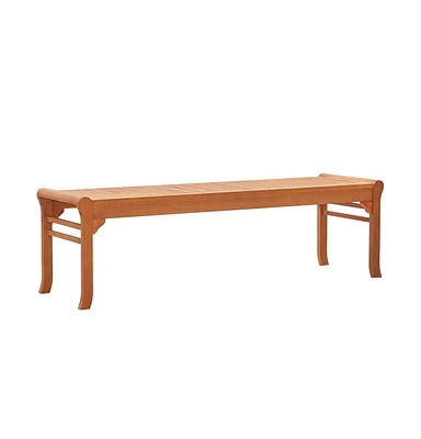 vidaXL 3-Seater Patio Bench 59.1" Solid Wood Eucalyptus